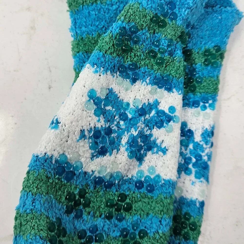 Women Fuzzy Slipper Grips Socks, Soft Cozy Non-Slip House Sox, Size 9-11, 6 Pack